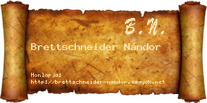Brettschneider Nándor névjegykártya