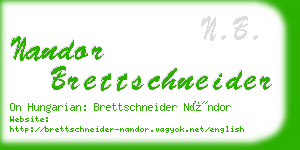 nandor brettschneider business card